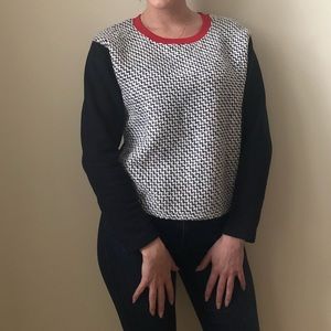 Knit Front Sweatshirt